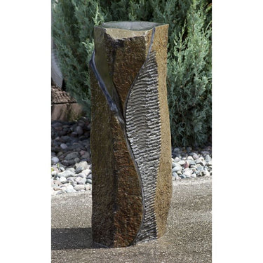 Real Stone Fountains ABBC925 Basalt Fountain Kit - Special Carving Swirl Cut Fountain Blue Thumb